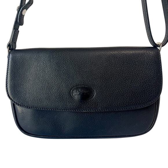 Longchamp Handbags - Longchamp Le Foulonné Vintage Y2K Black Leather Convertible Crossbody Bag